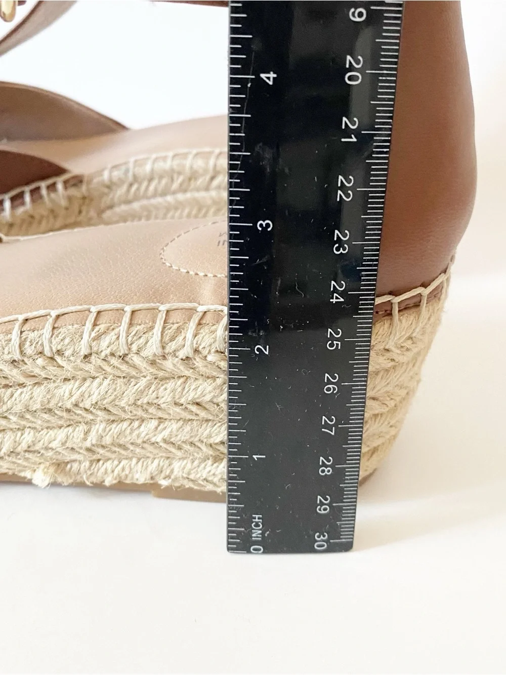 Giani Bernini CAYLAA wedge espadrille sandal saddle brown smooth vegan leather